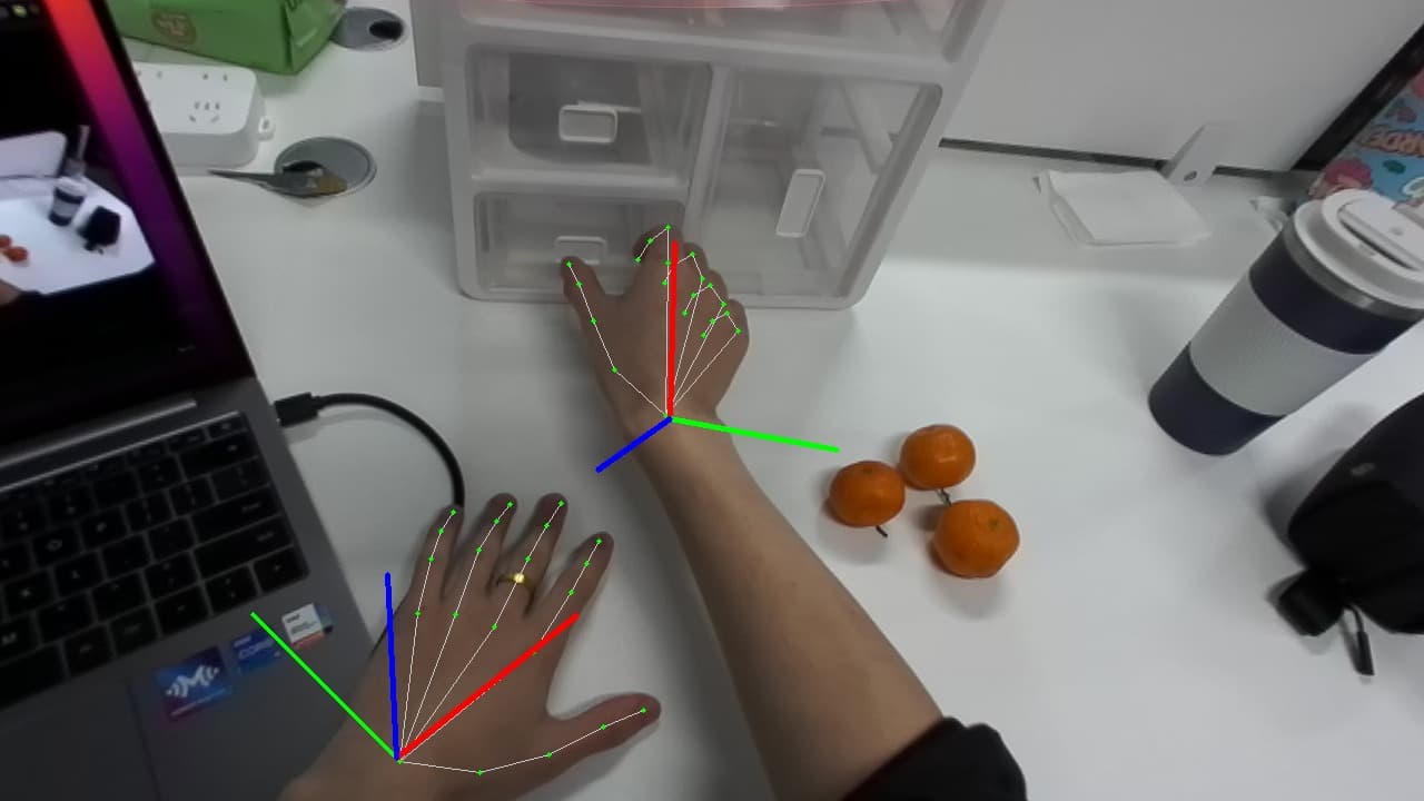 Annotated egocentric capture with hand pose labels